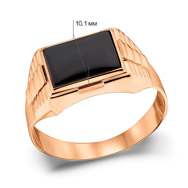 Золотий перстень з оніксом (арт. 180377о) – зображення 3