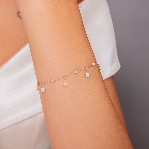 Золотой браслет с фианитами (арт. 3261349р) – изображение 2