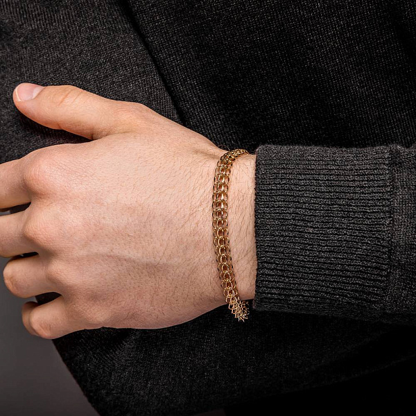 Золотой цепочный браслет плетения Кардинал (арт. ц315607) – изображение 3