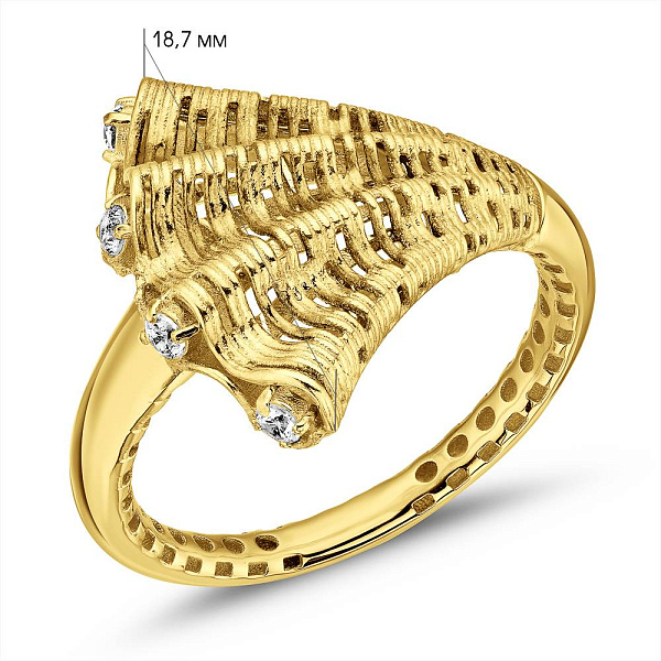 Каблучка Francelli з жовтого золота з фіанітами (арт. е156700ж) – зображення 5