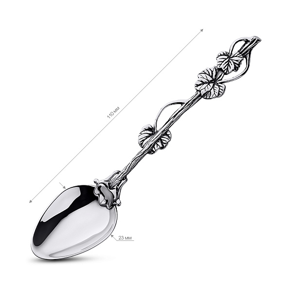 Серебряная кофейная ложка Листья (арт. 7922/9048) – изображение 2