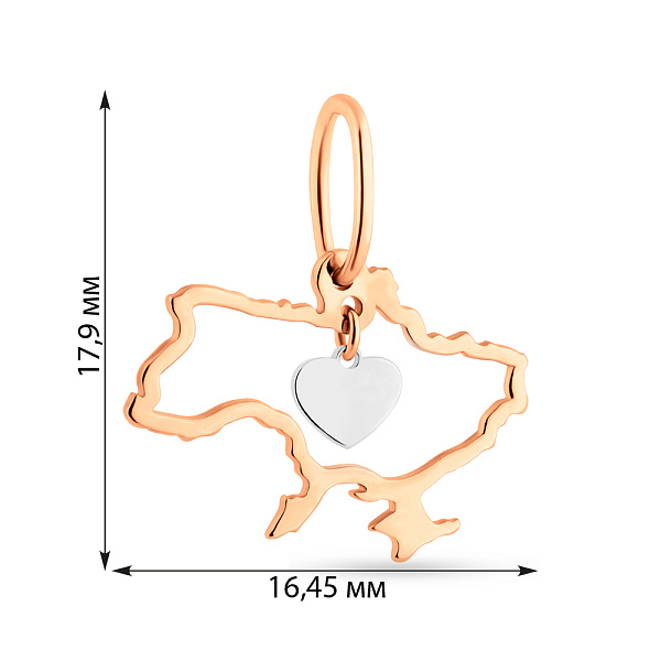 Золотий підвіс Україна (арт. 440953) – зображення 3