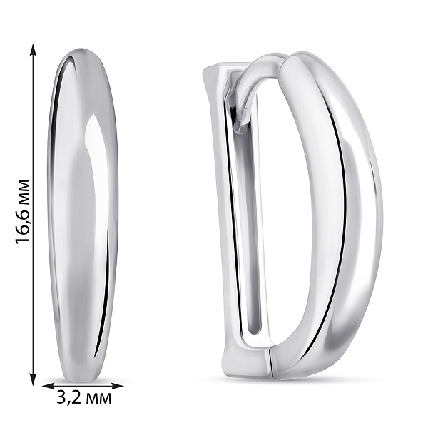 Серебряные серьги без камней (арт. 7502/9919) – изображение 2