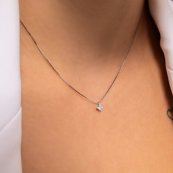 Кольє з білого золота з діамантом (арт. Ц011288005/2б) – зображення 3