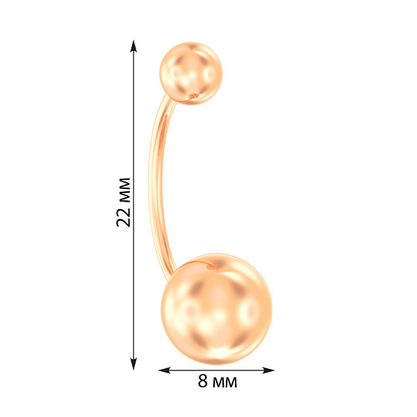 Золотая серьга-пирсинг для пупка (арт. 360063) – изображение 2
