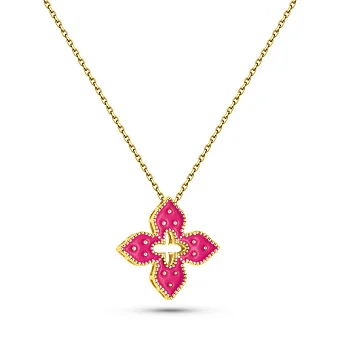 Золотое колье Клевер с эмалью (арт. 352846/15жемлн)