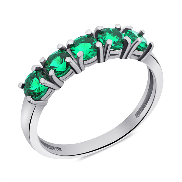 Срібна каблучка з доріжкою з кварцу (арт. 7501/2291Пкз) – зображення 1