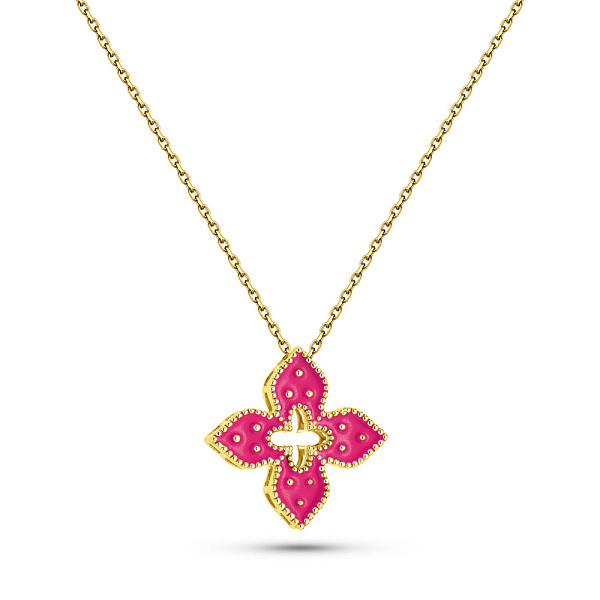 Золотое колье Клевер с эмалью (арт. 352846/15жемлн) – изображение 1