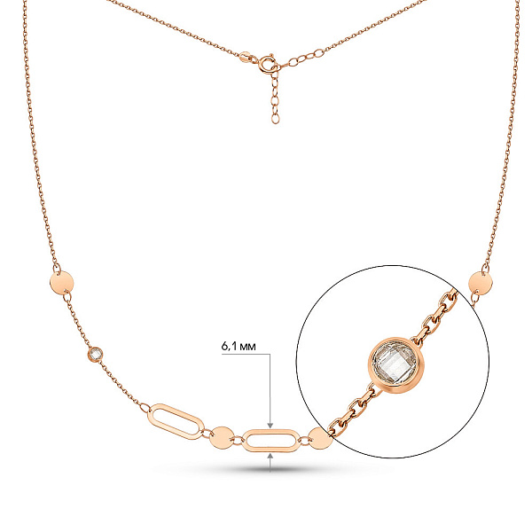 Кольє з червоного золота з фіанітами (арт. 352537) – зображення 2