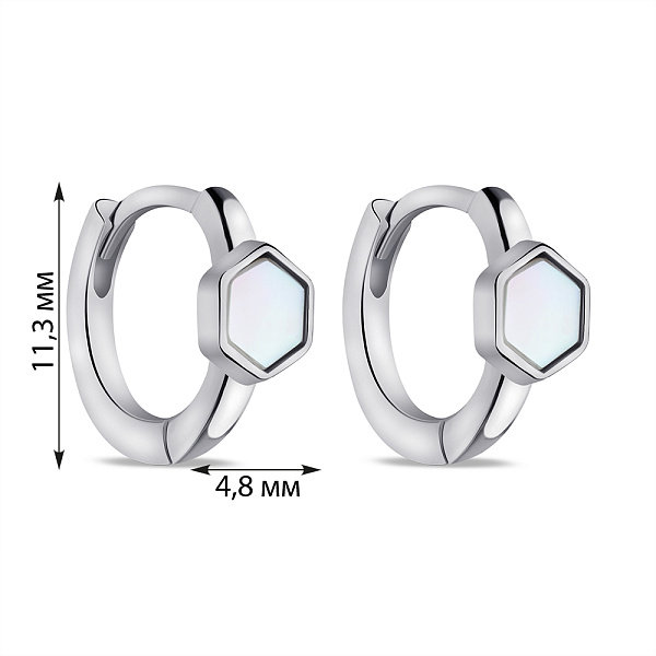 Серебряные серьги с перламутром (арт. 7502/9603/10п) – изображение 2