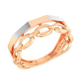 Золотое кольцо "Звенья" без камней (арт. 141181)