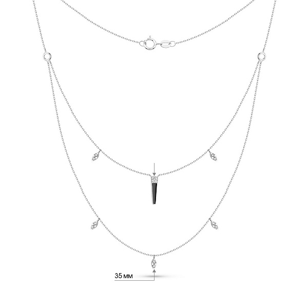 Кольє з білого золота з діамантами (арт. Ц341551015беч) – зображення 5