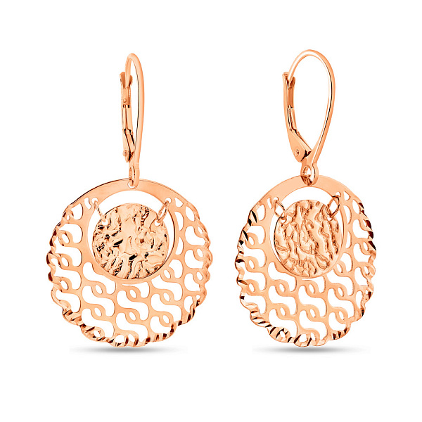Серьги-подвески из красного золота (арт. 109210) – изображение 1