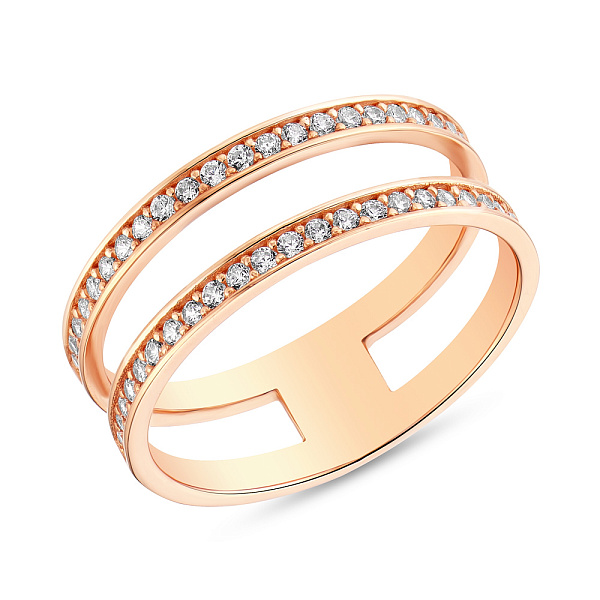 Золотое кольцо с фианитами (арт. 154517) – изображение 1