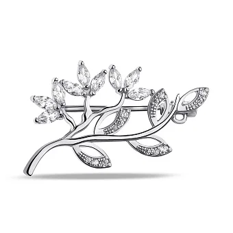 Серебряная брошь с фианитами (арт. 7505/660бп)