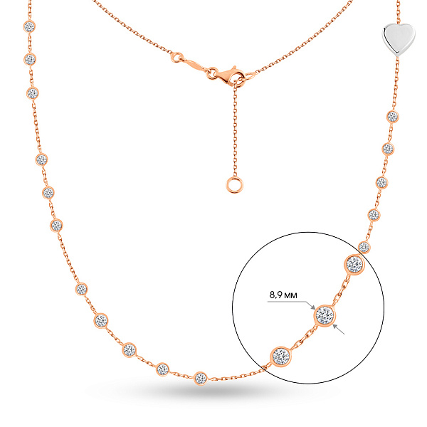 Колье из красного и белого золота (арт. 352557кб) – изображение 2