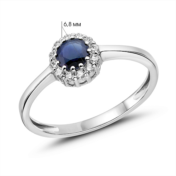 Золота каблучка з сапфіром та діамантами (арт. К011078бс) – зображення 5