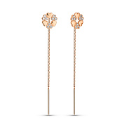 Фото Золотые серьги-протяжки с фианитами (арт. 109940)