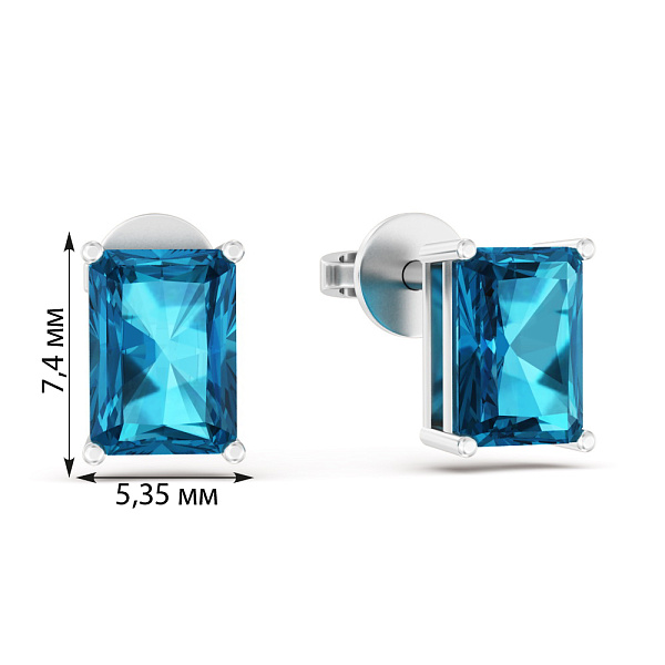 Золоті пусети з топазом Лондон (арт. 111231Пбл) – зображення 6