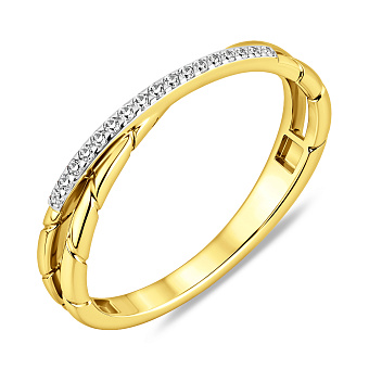 Фото Золота каблучка з фіанітами Синергія (арт. 141043ж)