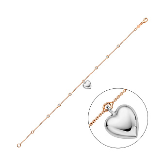 Фото Браслет из красного и белого золота с фианитами (арт. 326730кбП1)