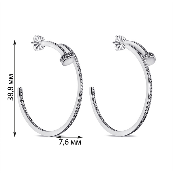 Серебряные серьги с фианитами (арт. 7518/6784/40) – изображение 2