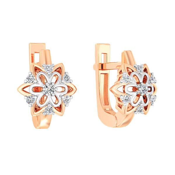 Золотые серьги с бриллиантами (арт. С011081020) – изображение 1