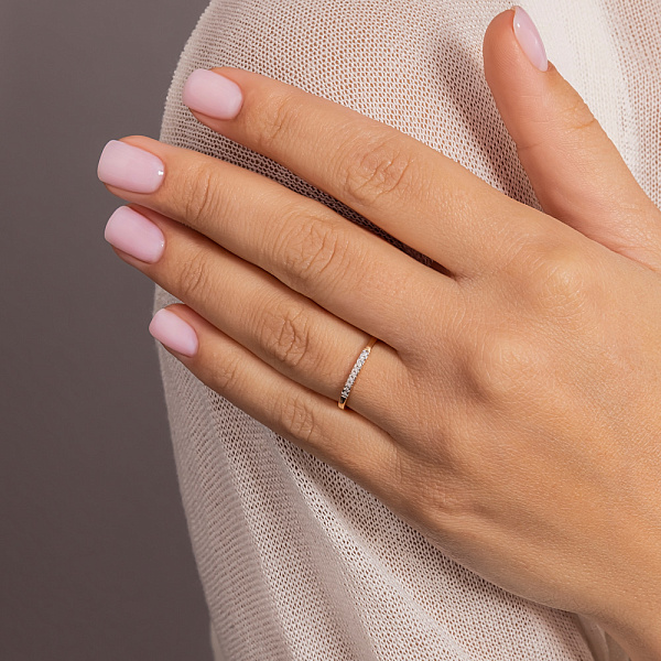 Каблучка з червоного золота з діамантами (арт. К011125) – зображення 2