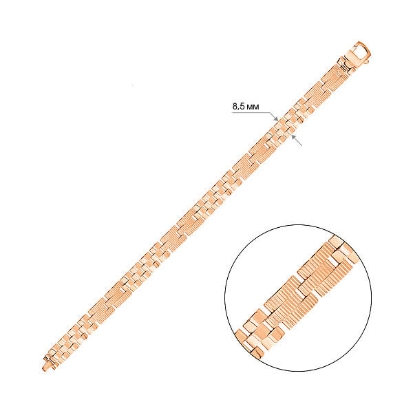 Золотой браслет с алмазной насечкой (арт. 3261208) – изображение 4