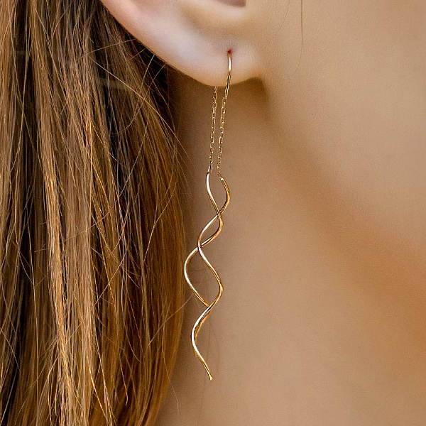 Серьги-протяжки из красного золота (арт. 110001) – изображение 2