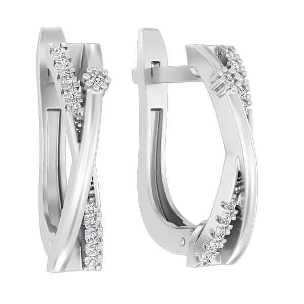 Сережки золотые Синергия с фианитами (арт. 111094б) – изображение 1