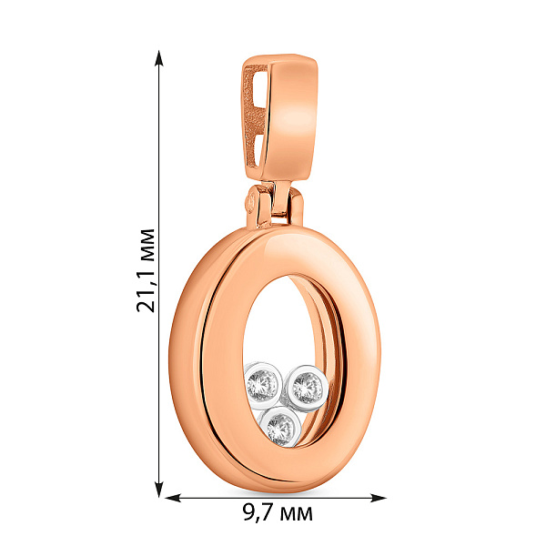 Золотий кулон з розсипом з фіанітів (арт. 421044) – зображення 2
