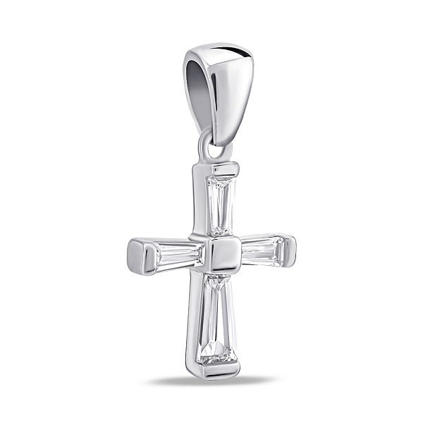 Крестик из серебра с фианитами  (арт. 7503/4320) – изображение 1