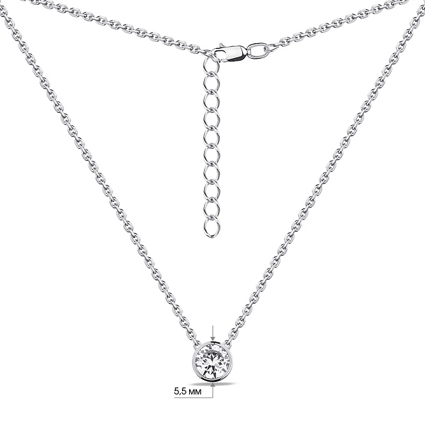 Серебряное колье с фианитом (арт. 7507/7-2035.0.2) – изображение 3