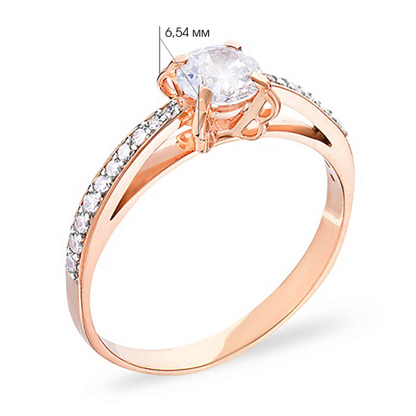 Золотое кольцо с фианитами (арт. 140399) – изображение 2