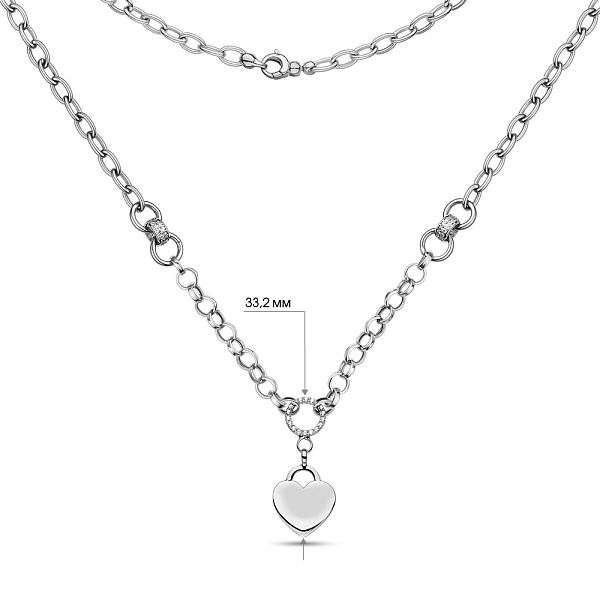 Кольє з білого золота з фіанітами (арт. 352272б) – зображення 3