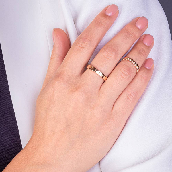 Золотое кольцо без камней (арт. 155809) – изображение 3