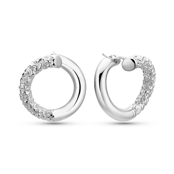 Золотые серьги-кольца Francelli без камней (арт. е1091975/30б) – изображение 1