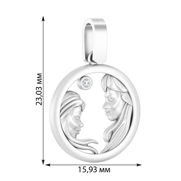 Золотая подвеска с фианитом (арт. 440622б) – изображение 2