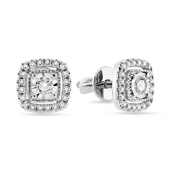 Пусеты из белого золота с бриллиантами (арт. Т011234020б)