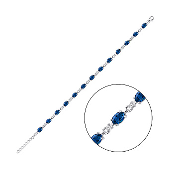 Серебряный браслет с сапфирами и фианитами (арт. 7509/1513668Спс)