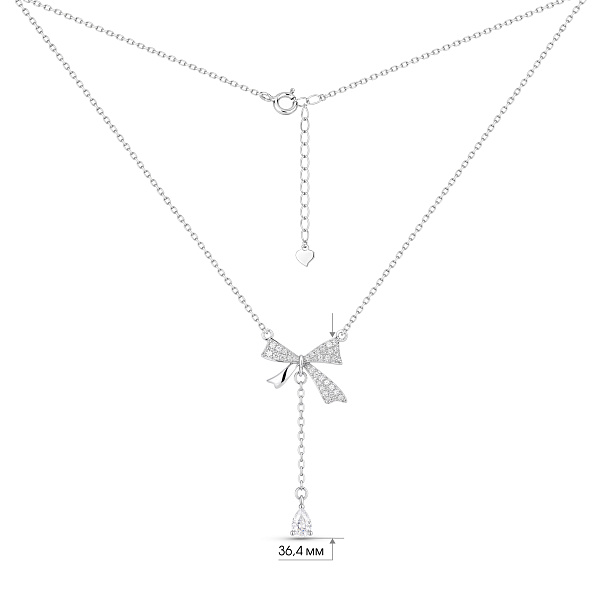 Серебряное колье Бант с фианитами (арт. 7507/2663) – изображение 2