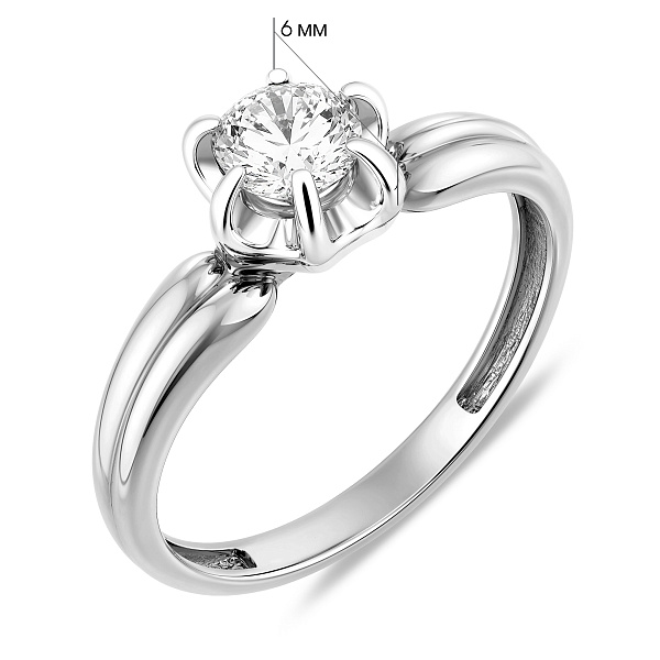 Золотое помолвочное кольцо с фианитом (арт. 142400б) – изображение 4