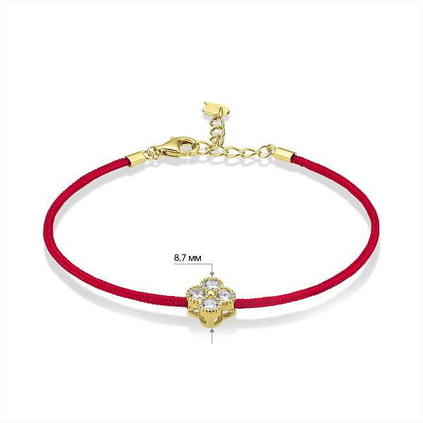 Браслет з шовкової нитки з вставками зі срібла (арт. 7309/3349/8кж) – зображення 2