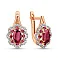 Сережки золоті з рубіном і діамантами (арт. С011088р) – зображення 1