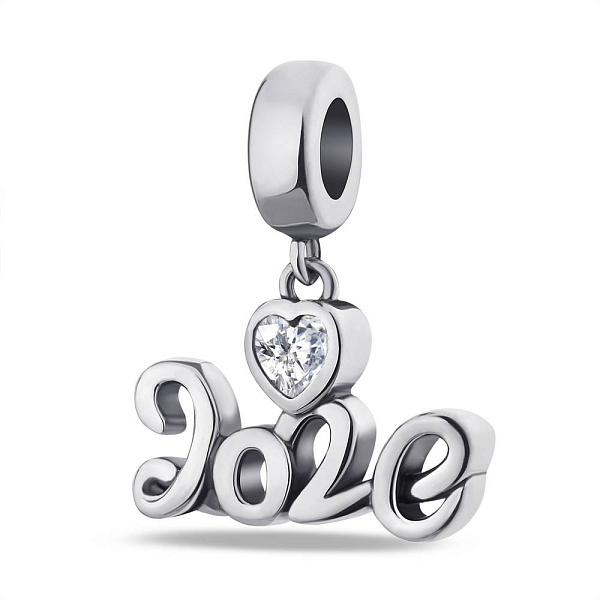 Срібний шарм Love з фіанітом (арт. 7903/3282) – зображення 1