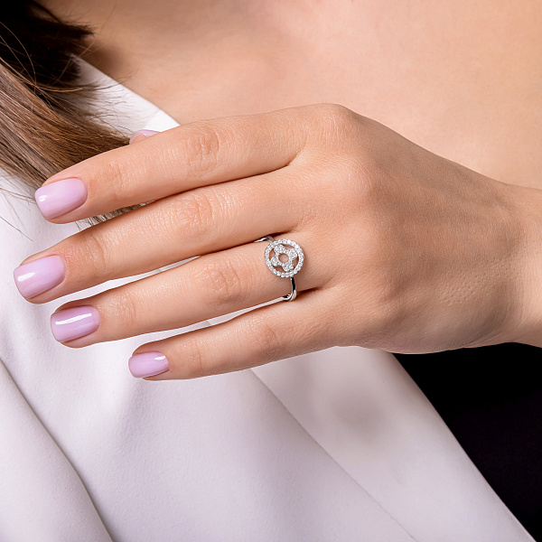 Золотое кольцо с бриллиантами (арт. К341506020б) – изображение 2