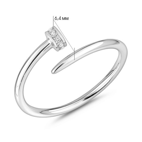 Золота незамкнена каблучка "Цвях" (арт. 141175б) – зображення 2