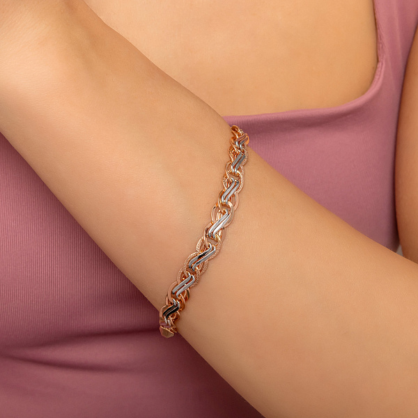 Браслет золотой в комбинированном цвете металла (арт. 322758кб) – изображение 2