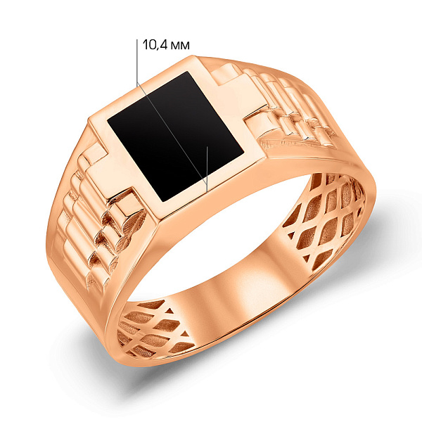 Золота печатка з емаллю (арт. 180496еч) – зображення 2